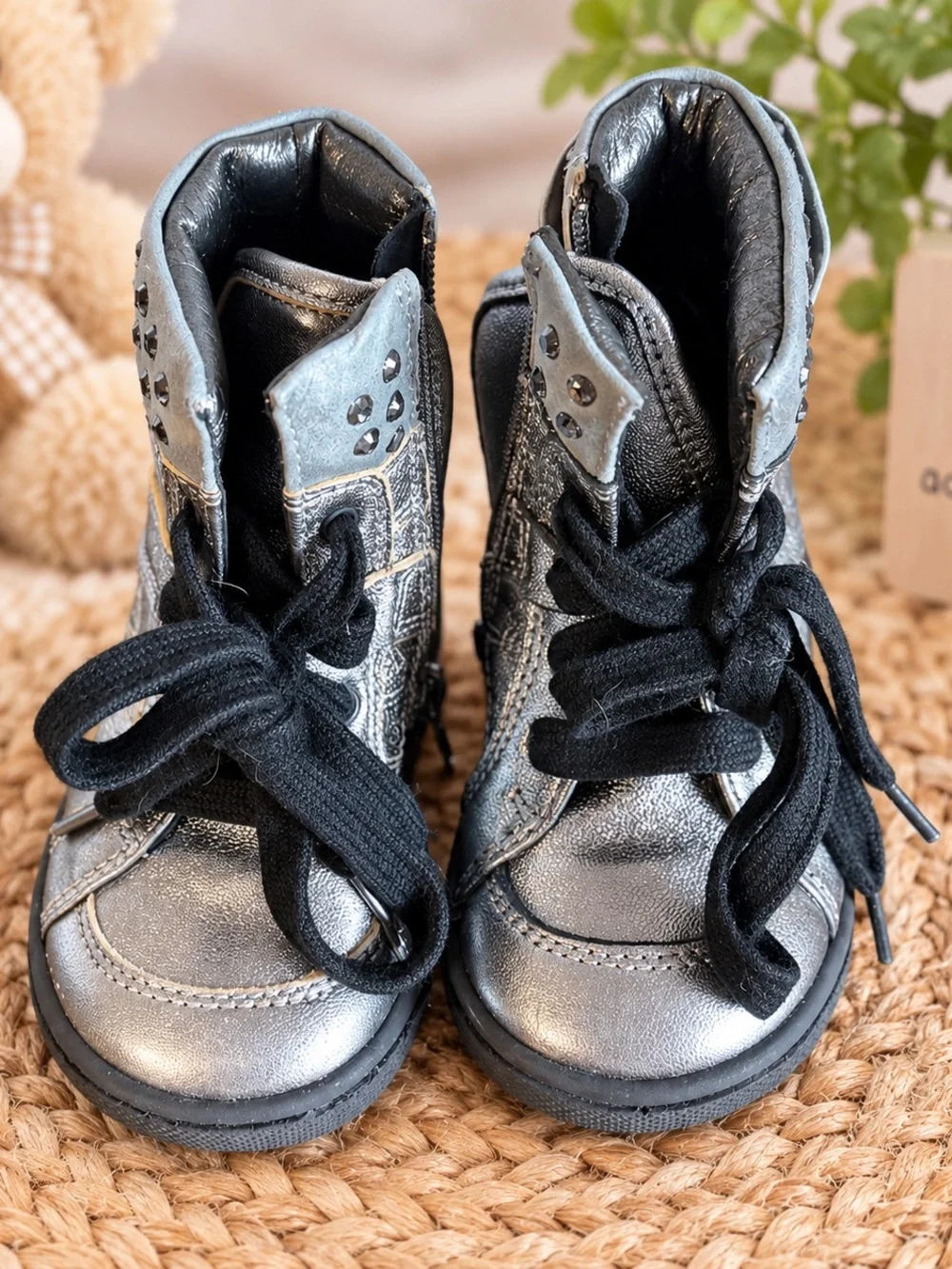 GF Ferre Metallic Leather High-Top Toddler Shoes – EU 20, Made in Italy
